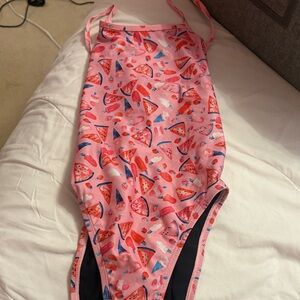 Pink Watermelon Print One-Piece Swimsuit